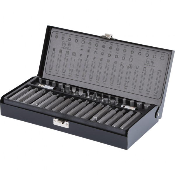 Set 40 biti pentru insurubat KS TOOLS 911.4304, cu 2 adaptoare pentru insurubare, antrenor hexagonal 10 mm, lungime 30-75 mm