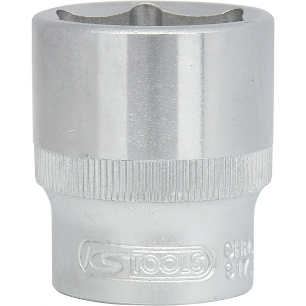 Cap cheie tubulara KS TOOLS 917.1227, antrenor patrat 1/2 inch, profil hexagonal, deschidere 27 mm, lungime 42 mm, otel crom vanadiu