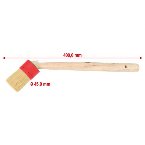 Pensula rotunda, in unghi, KS TOOLS 100.4020, pentru montarea anvelopelor, diametru 45 mm, coada din lemn