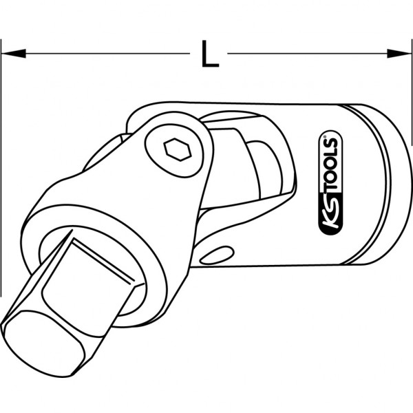 Articulatie cardanica pentru chei KS TOOLS 911.1450, antrenor patrat 1/4 inch, lungime 38 mm, otel crom vanadiu