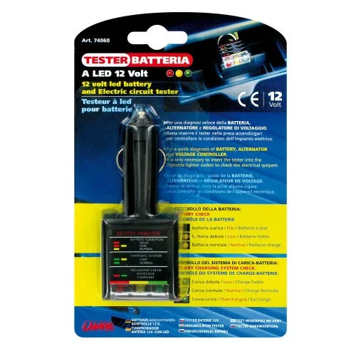 Tester pentru baterie LAMPA Battery Analyzer LAM74060, 12V, conectare bricheta auto