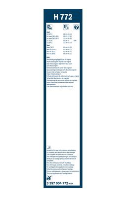 Lamela stergator BOSCH Twin Rear H772 3397004772, lungime 340 mm, pentru luneta