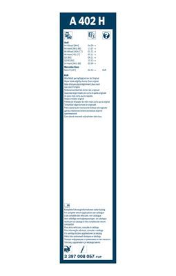 Lamela stergator luneta BOSCH AeroTwin Rear A402H 3397008057, lungime 400 mm, fara carcasa