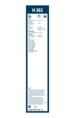 Lamela stergator luneta BOSCH Rear H382 3397011412, lungime 380 mm, standard