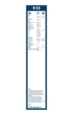 Lamela stergator BOSCH Twin N53 3397018964, lungime 500 mm, standard