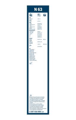 Lamela stergator BOSCH Twin N63 3397018966, lungime 600 mm, standard