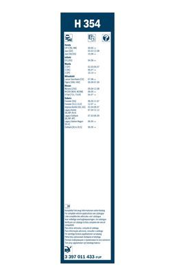 Lamela stergator BOSCH Twin Rear H354 3397011433, lungime 350 mm, pentru hayon, standard