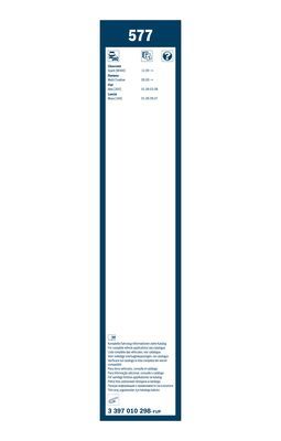 Set lamele stergator parbriz BOSCH Twin 577 3 397 010 298, lungime 575 mm, 380 mm, standard