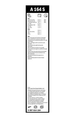 Set stergatoare BOSCH AeroTwin A164S 3 397 014 164, lungime 625 mm, 500 mm, fara carcasa, pentru vehicule cu volan pe stanga