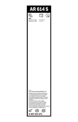 Set stergatoare BOSCH AeroTwin Retro AR614S 3 397 014 271, lungime 600 mm, 500 mm, fara carcasa, pentru vehicule cu volan pe stanga