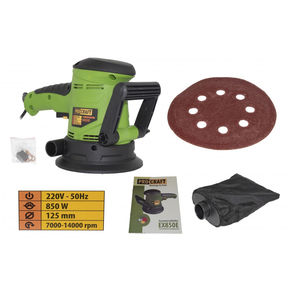 Masina de slefuit excentrica PROCRAFT EX850E, 850 W, 230 V