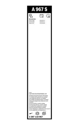 Set stergatoare BOSCH AeroTwin A967S 3397118967, lungime 650 mm, 575 mm, fara carcasa, pentru vehicule cu volan pe stanga