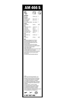 Set stergatoare BOSCH AeroTwin Multi-Clip AM466S 3397007466, lungime 650 mm, 380 mm, fara carcasa, cu spoiler