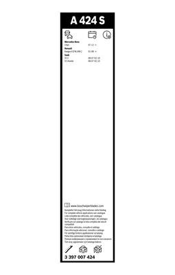 Set stergatoare BOSCH AeroTwin A424S 3397007424, lungime 600 mm, 550 mm, fara carcasa, pentru vehicule cu volan pe stanga