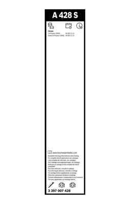 Set stergatoare parbriz BOSCH AeroTwin A428S 3397007428, lungime 800 mm, 750 mm, pentru sistem Valeo, pentru CITROEN C4