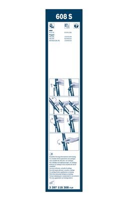 Set stergatoare parbriz BOSCH Twin 608S 3397118308, cu spoiler, lungime 600 mm, 550 mm, standard