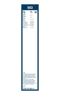 Set stergatoare parbriz BOSCH Twin 503 3397118565, lungime 500 mm, 475 mm, standard