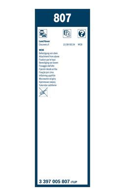 Set stergatoare parbriz BOSCH AeroTwin 807 3397005807, lungime 530 mm, standard, pentru LAND ROVER Discovery II (L318)