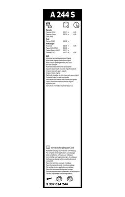 Set stergatoare parbriz BOSCH AeroTwin A244S 3397014244, lungime 625 mm, 550 mm, fara carcasa, pentru vehicule cu volan pe stanga