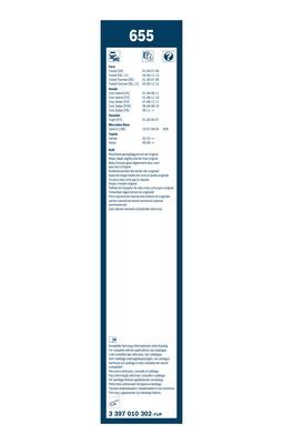 Set stergatoare parbriz BOSCH Twin 655 3397010302, lungime 650 mm, 550 mm, standard
