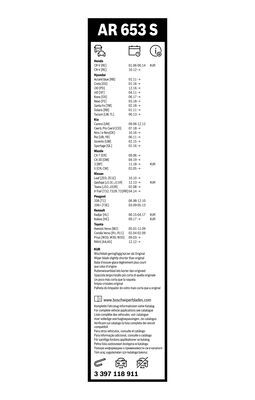 Set stergatoare parbriz BOSCH AeroTwin Retrofit AR653S 3397118911, lungime 650 mm, 400 mm, fara carcasa, pentru vehicule cu volan pe stanga
