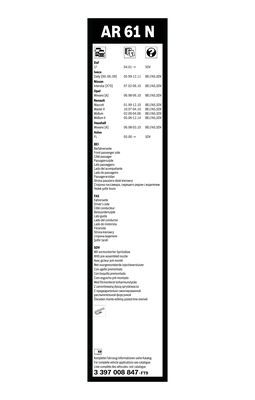 Stergator parbriz BOSCH AeroTwin Retro AR61N 3397008847, lungime 600 mm, fara carcasa, cu duza de spalare integrata