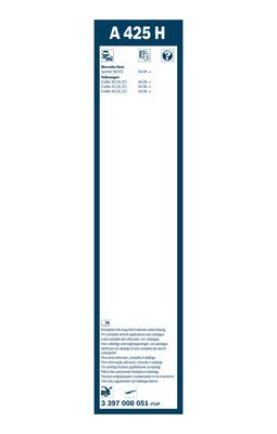 Stergator luneta BOSCH AeroTwin Rear A425H 3397008051, lungime 425 mm, fara carcasa