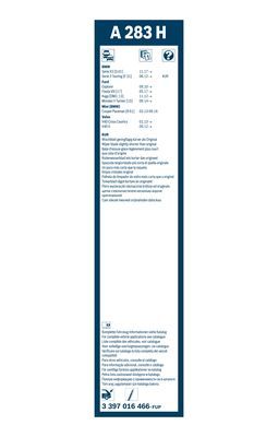 Stergator luneta BOSCH Rear A283H 3397016466, lungime 280 mm, lama lata