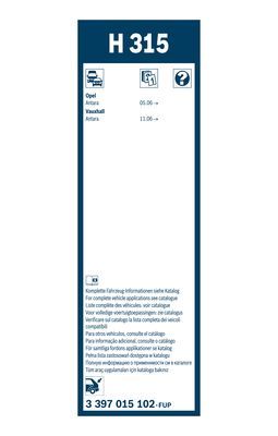 Stergator luneta BOSCH H315 3397015102, lungime 300 mm