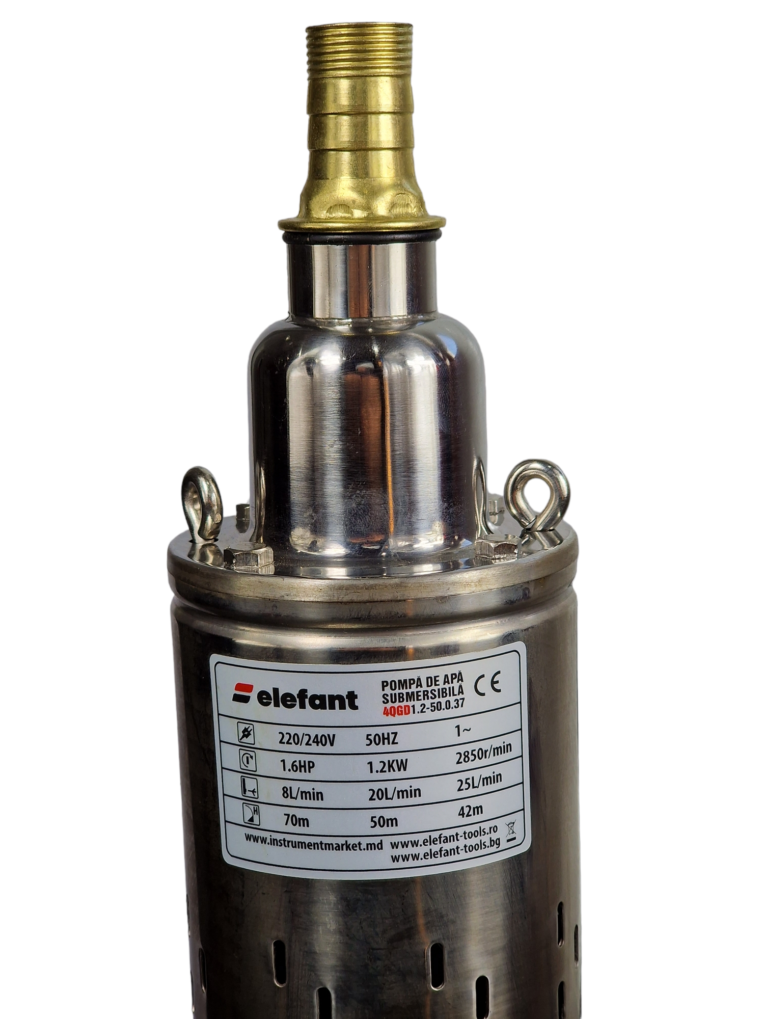 Pompa submersibila ELEFANT 11841, otel, apa curata, interior/exterior, monofazat, 1200 W, 220 V, 10 kg