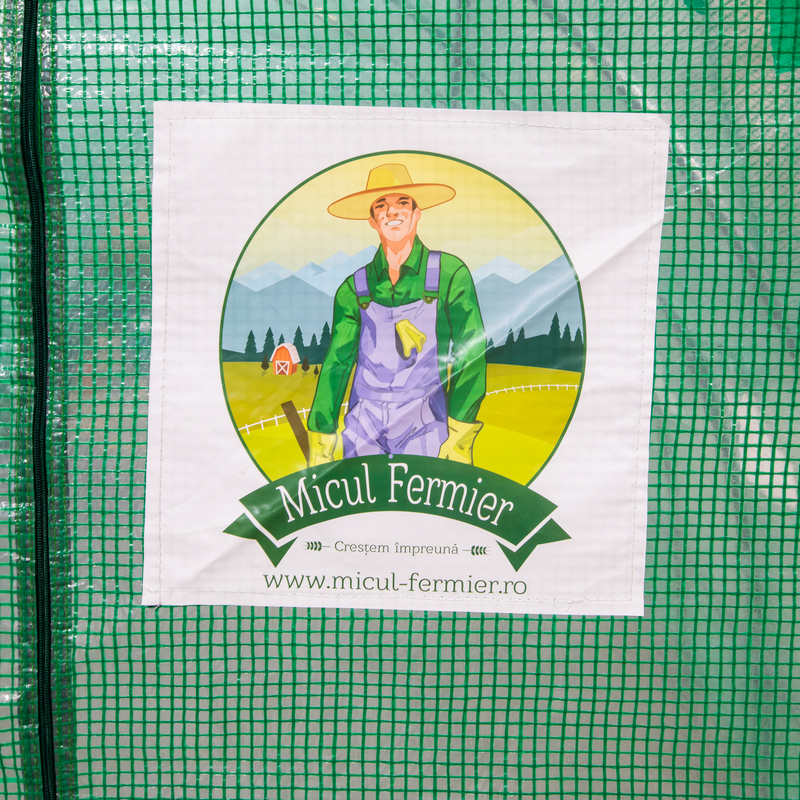 Sera polietilena MICUL FERMIER GF-2406-S001-G01, structura din otel galvanizat, 10 x 4 x 2.5 m, 140 g/mp, UV4, verde