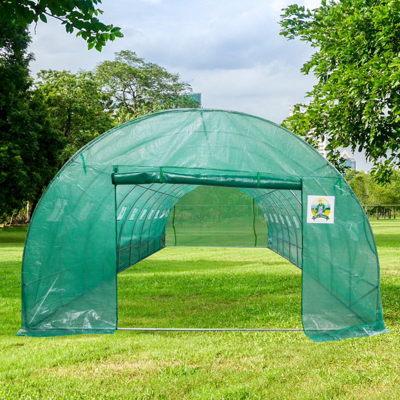 Sera polietilena MICUL FERMIER GF-2405-S001-G01, structura din otel galvanizat, 8 x 4 x 2.5 m, 140 g/mp, UV4, verde