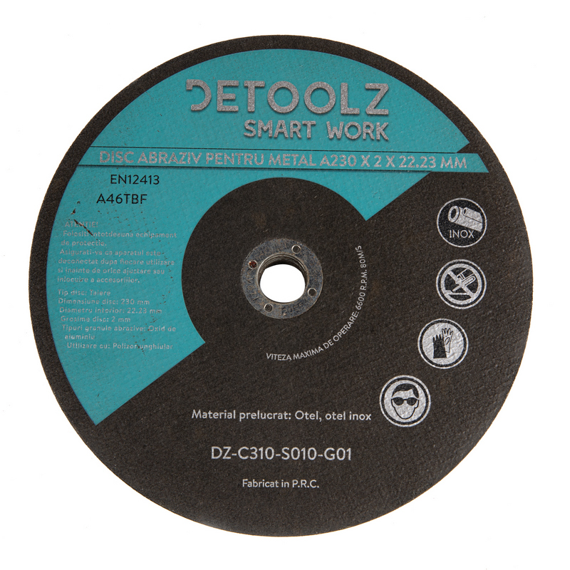 Set disc abraziv pentru metal DETOOLZ DZ-C310-S010-G01, diametru 230 mm, set 10 bucati