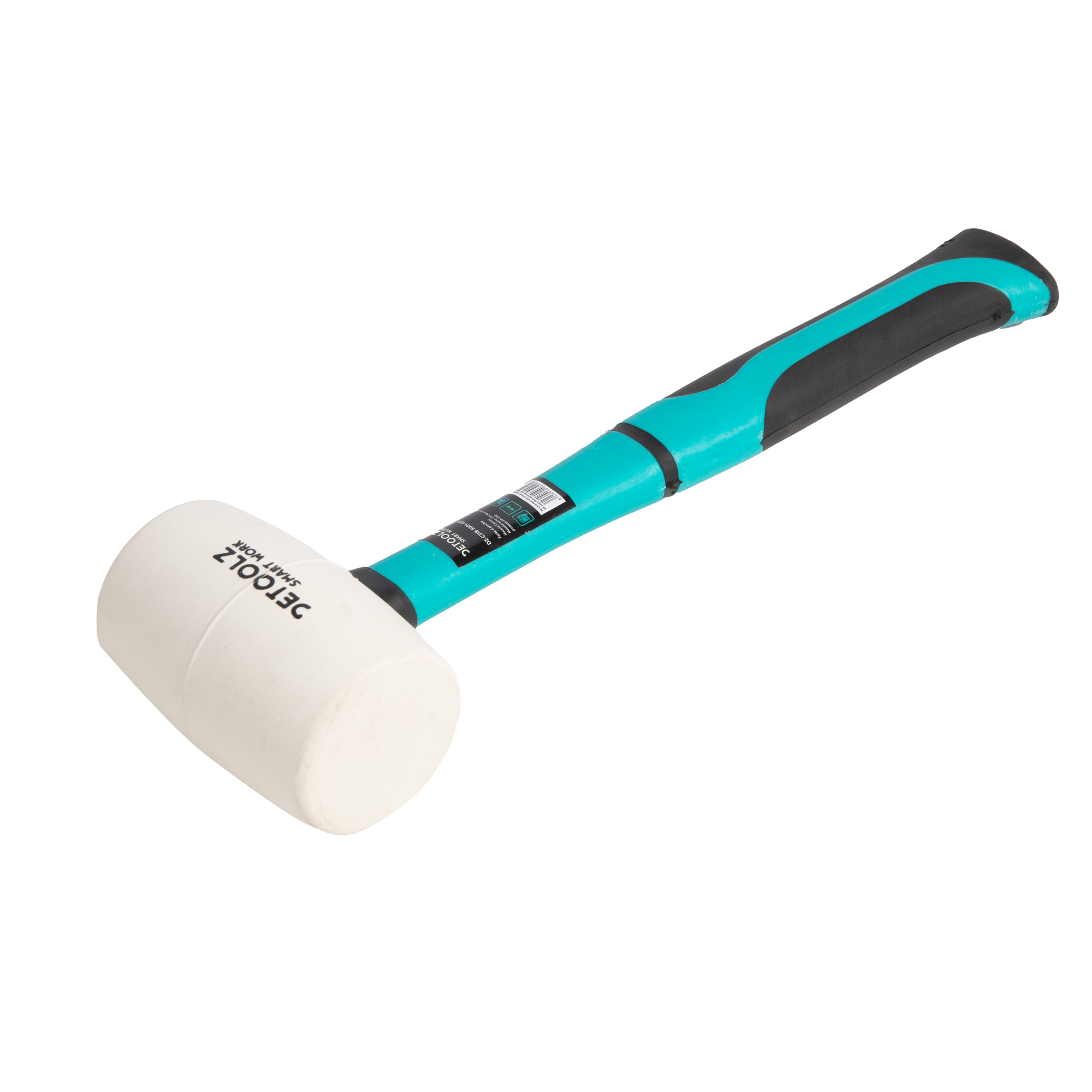 Ciocan din cauciuc DETOOLZ DZ-C318-S001-G01, alb, coada fibra de sticla, PP si PVC, 450 g