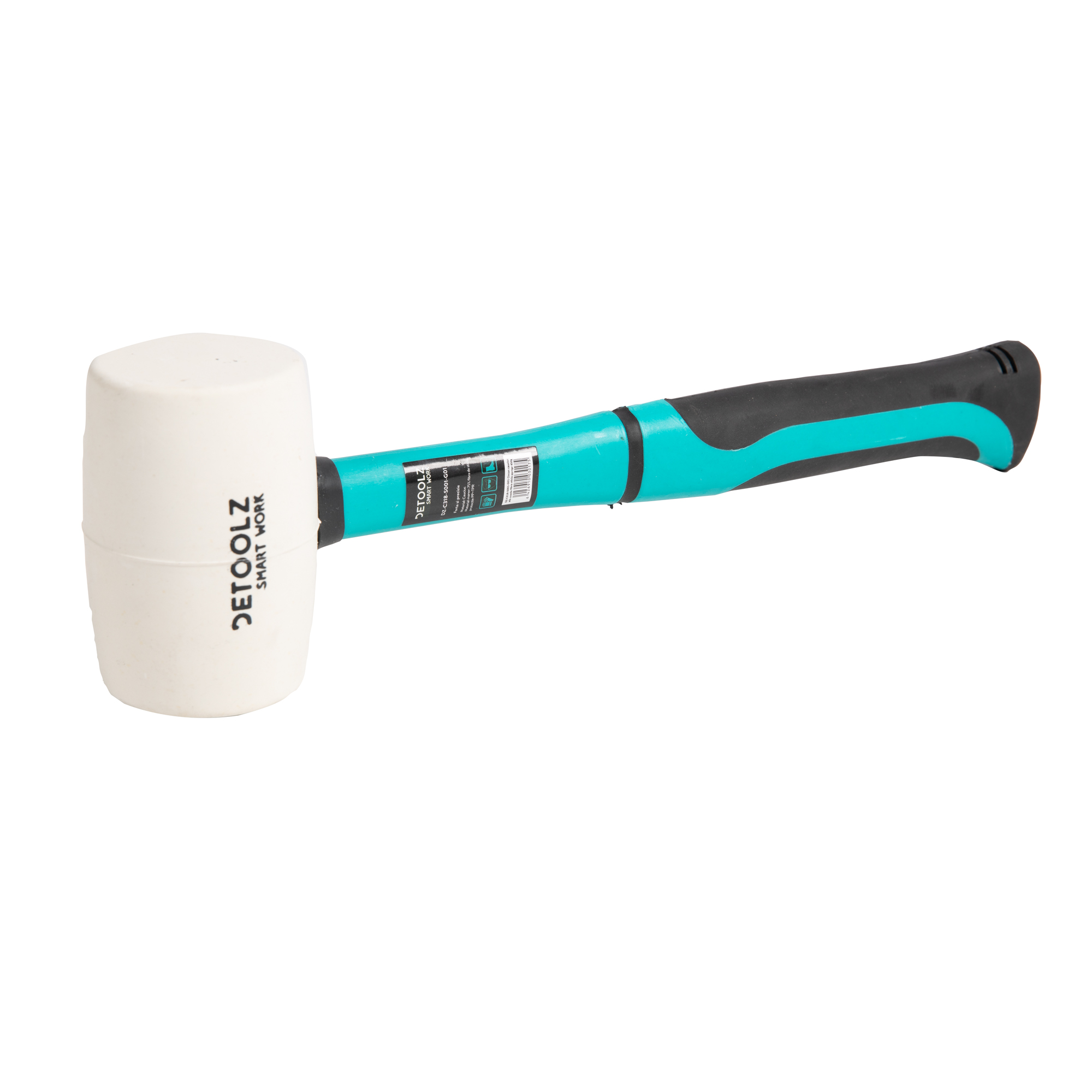 Ciocan din cauciuc DETOOLZ DZ-C318-S001-G01, alb, coada fibra de sticla, PP si PVC, 450 g