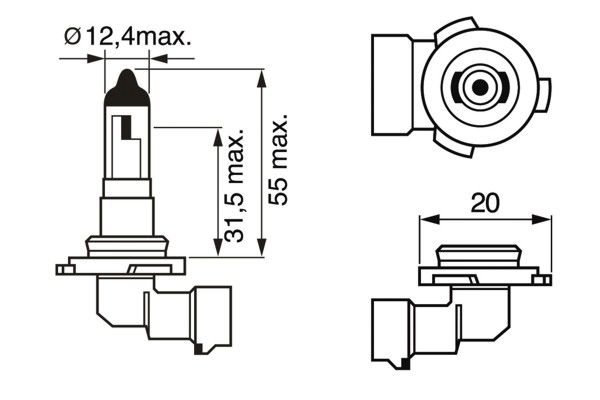 Bec auto proiector ceata H10, 12V 42W BOSCH 1987302083 Pure Light WS