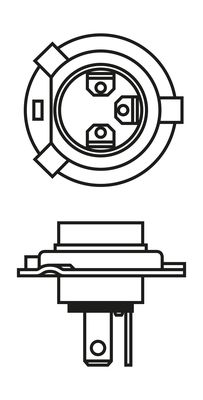Bec auto far faza lunga H4 12V 60/55W, P43t, BOSCH 1987301001 Pure Light BL