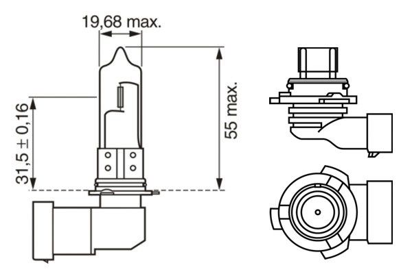 Bec auto far faza lunga HB4 12V 51W P22d BOSCH 1987302153 Pure Light WS