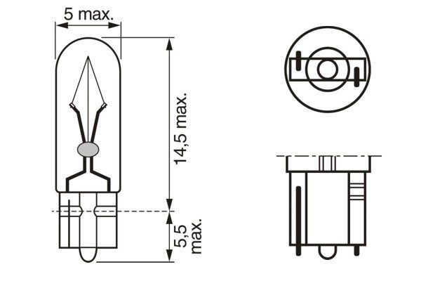 Bec auto incandescent 24V 1.2W W2x4.6D BOSCH 1 987 302 504 Trucklight