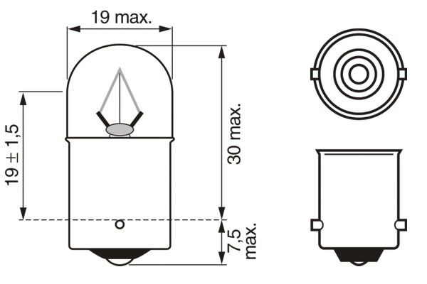 Bec auto incandescent R10W 24V 10W BA15s BOSCH 1 987 302 505 Trucklight, se vinde la set de 10 bucati/pret pe bucata