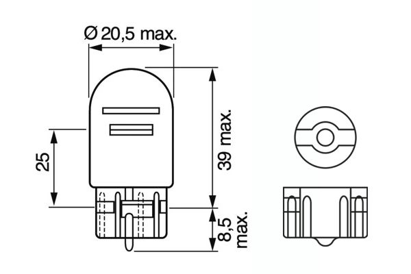 Bec auto lampa frana W21/5W 12V 21/5W W3x16q BOSCH 1987302252 Pure Light WS