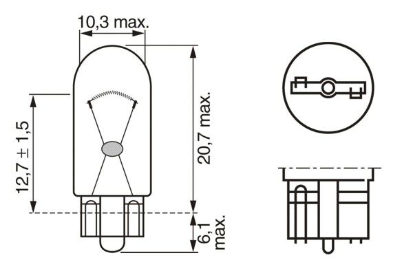 Bec incandescent W3W 24V 3W W2.1x9.5d BOSCH 1 987 302 517 Trucklight