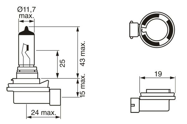 Bec auto far faza lunga H8 12V 35W PGJ19-1 BOSCH 1987302805 ECO WS