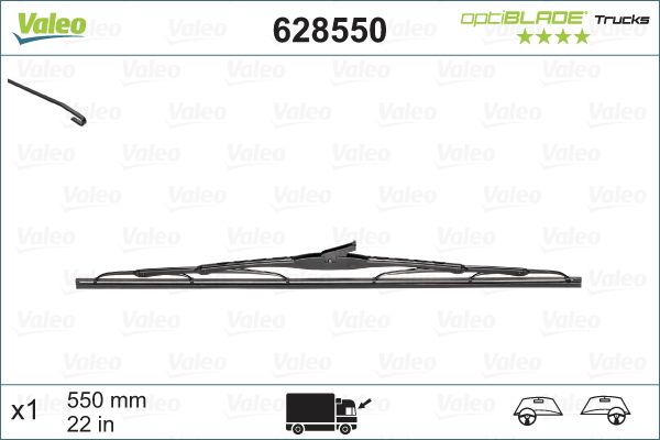 Lamela stergator parbriz VALEO 628550 OPTIBLADE TRUCKS, lungime 550 mm