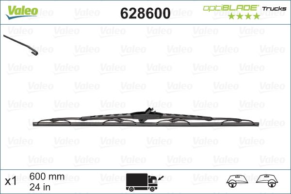 Lamela stergator parbriz VALEO 628600 OPTIBLADE TRUCKS, lungime 600 mm
