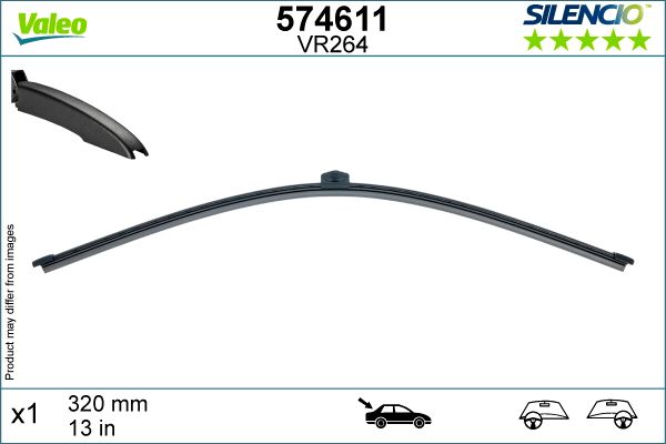 Lamela stergator luneta VALEO 574611 SILENCIO REAR, lungime 335 mm