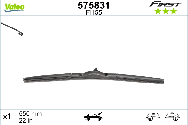 Lamela stergator VALEO 575831 First Hybrid, lungime 550 mm, lama stergator hibrida