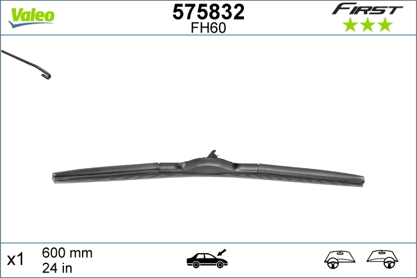Lamela stergator VALEO 575832 First Hybrid, lungime 600 mm, lama stergator hibrida