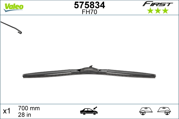Lamela stergator VALEO 575834 First Hybrid, lungime 700 mm, lama stergator hibrida