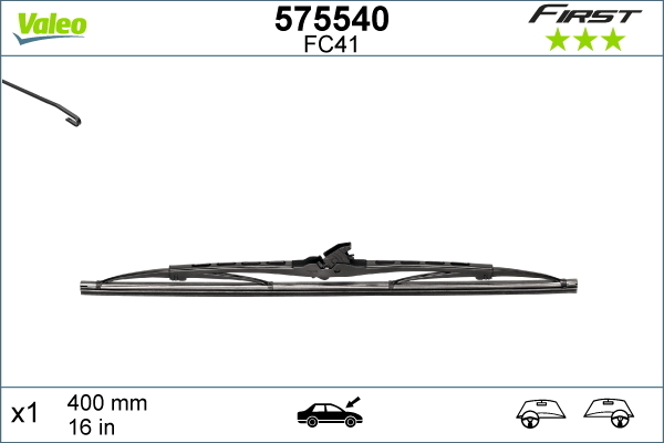 Lamela stergator VALEO 575540 First, lungime 400 mm, stergator arcuit